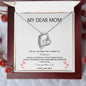 My Dear Mom - Thank You - Heart pendant necklace with white background