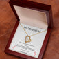 My Dear Mom - Thank You - Heart pendant necklace with white background