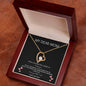 My Dear Mom - Thank You - Heart pendant necklace with black background
