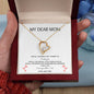My Dear Mom - Thank You - Heart pendant necklace with white background