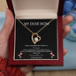 My Dear Mom - Thank You - Heart pendant necklace with black background