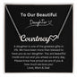 To Our Beautiful Daughter - Heart Name Necklace - Blk