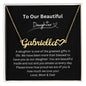 To Our Beautiful Daughter - Heart Name Necklace - Blk