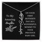 First Mother's Day Customizable Birth Flower Name Necklace | Black