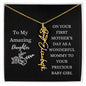 First Mother's Day Customizable Birth Flower Name Necklace | Black