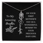 First Mother's Day Customizable Birth Flower Name Necklace | Black