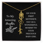 First Mother's Day Customizable Birth Flower Name Necklace | Black