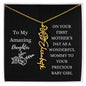 First Mother's Day Customizable Birth Flower Name Necklace | Black