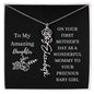First Mother's Day Customizable Birth Flower Name Necklace | Black
