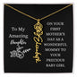 First Mother's Day Customizable Birth Flower Name Necklace | Black