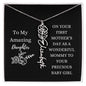First Mother's Day Customizable Birth Flower Name Necklace | Black