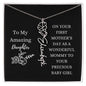 First Mother's Day Customizable Birth Flower Name Necklace | Black
