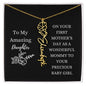 First Mother's Day Customizable Birth Flower Name Necklace | Black