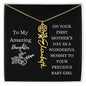 First Mother's Day Customizable Birth Flower Name Necklace | Black