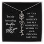 First Mother's Day Customizable Birth Flower Name Necklace | Black