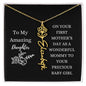 First Mother's Day Customizable Birth Flower Name Necklace | Black