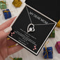 My Dear Mom - Thank You - Heart pendant necklace with black background