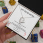 My Dear Mom - Thank You - Heart pendant necklace with white background