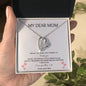 My Dear Mom - Thank You - Heart pendant necklace with white background