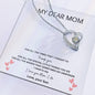 My Dear Mom - Thank You - Heart pendant necklace with white background