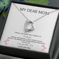 My Dear Mom - Thank You - Heart pendant necklace with white background