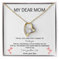 My Dear Mom - Thank You - Heart pendant necklace with white background