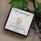 My Dear Mom - Thank You - Heart pendant necklace with white background