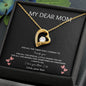 My Dear Mom - Thank You - Heart pendant necklace with black background