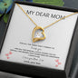 My Dear Mom - Thank You - Heart pendant necklace with white background
